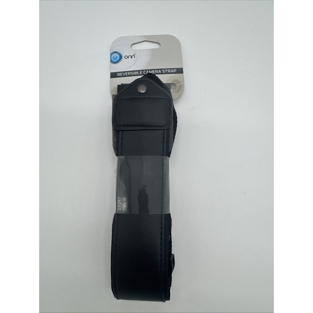 New Onn Reversible Dslr Camera Neck Strap 4' 9" Black Grey Supports Up To 70lbs